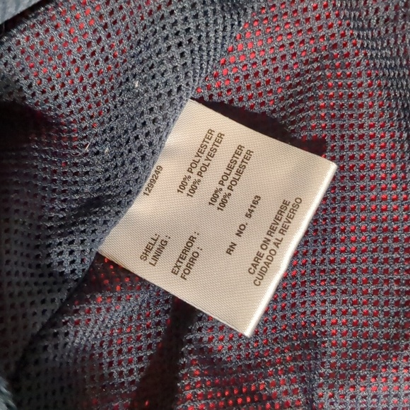 Tommy Hilfiger Rain Jacket Red Zip Up with Hood women size Large - Picture 5 of 9